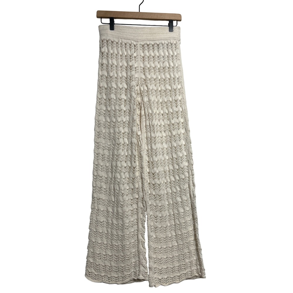 Abercrombie & Fitch Crochet Cover‎ Up Pants Ivory Size XS Retail: £65/$87 EUC